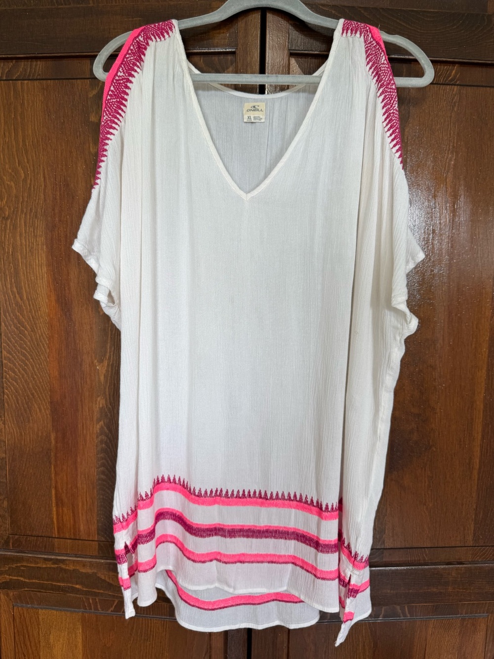 Bohemian Coastal Casual Resort Cruise Swimsuit Cover Up Tunic Dress Size XL